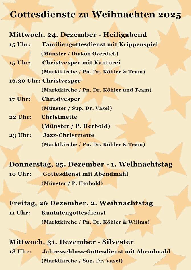 Weihnachtsgottesdienste
